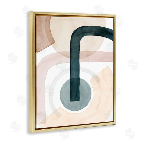 Stupell Industries Grace Popp | Curved Shape Study Abstract Brown Blue Arches
