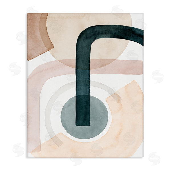 stupell industries Grace Popp | Curved Shape Study Abstract Brown Blue Arches