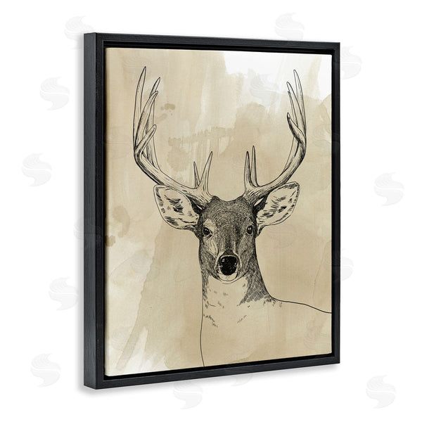 Stupell Industries Grace Popp | Deer Portrait Drawing Wall Art