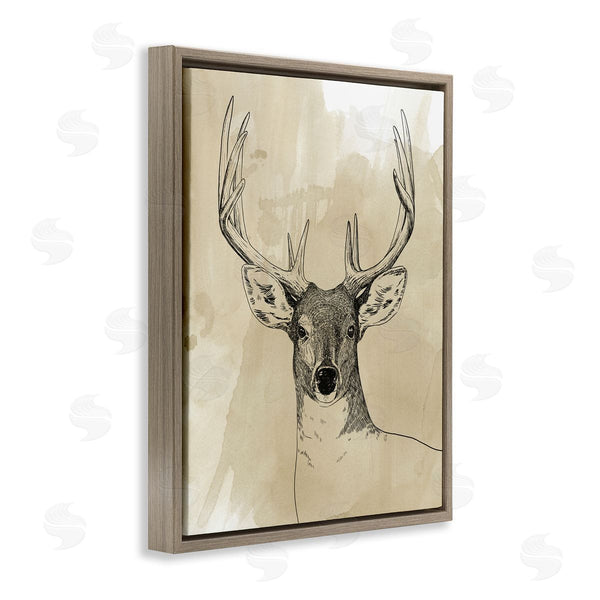 Stupell Industries Grace Popp | Deer Portrait Drawing Wall Art