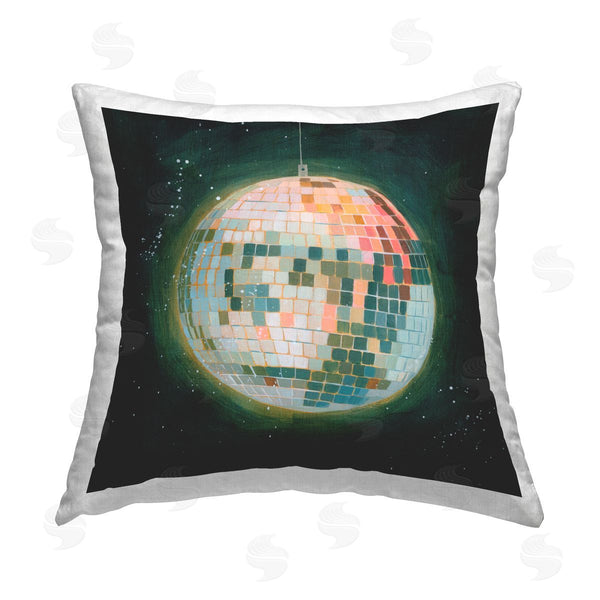 stupell industries Grace Popp | Disco Ball in Space Printed Throw Pillow