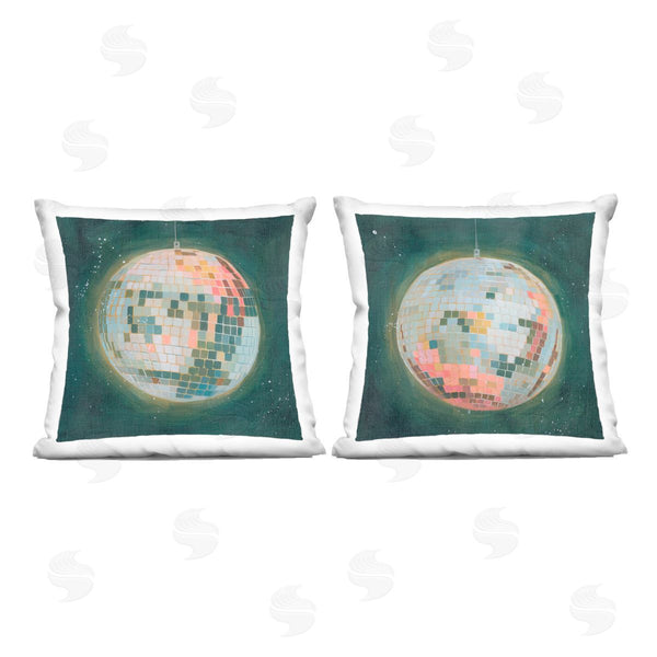 stupell industries Grace Popp | Disco Balls with Vivid Hues Printed Throw Pillow Set