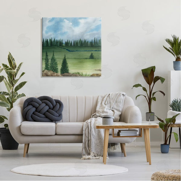 Stupell Industries Grace Popp | Distant Stream Grassland Trees Wall Art
