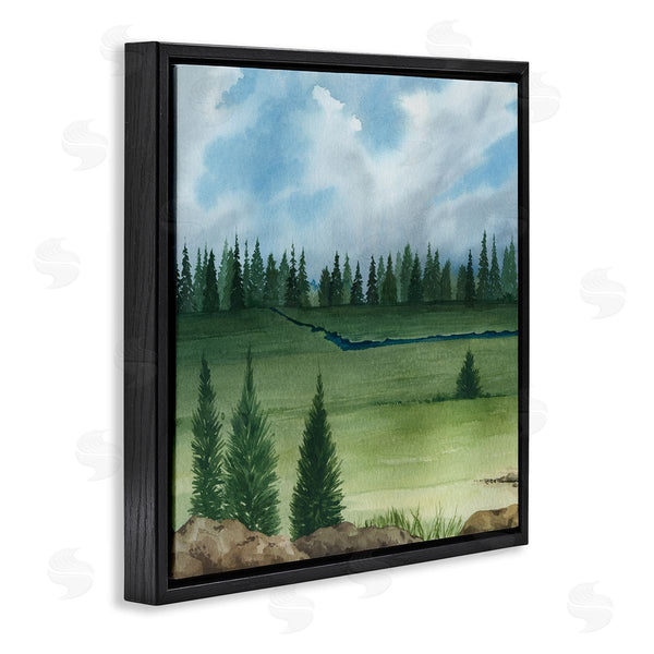 Stupell Industries Grace Popp | Distant Stream Grassland Trees Wall Art