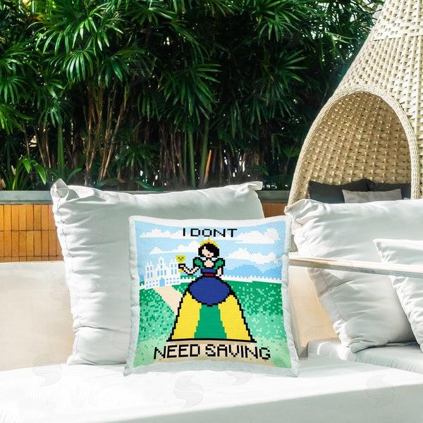 Stupell Industries Grace Popp | Don't Need Saving Pixel Princess Printed Throw Pillow