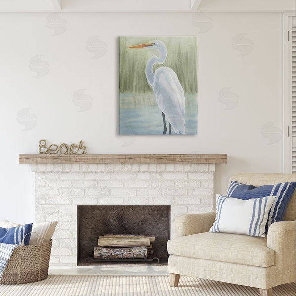 Stupell Industries Grace Popp | Egret On Marsh Landscape Wall Art