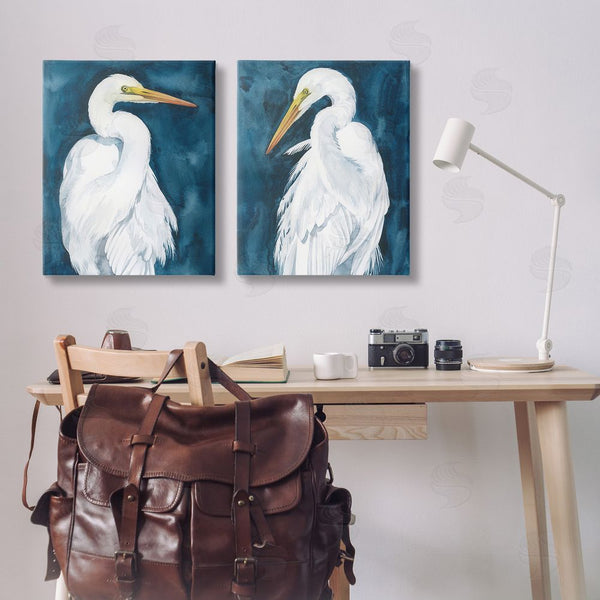Stupell Industries Grace Popp | Elegant Egrets On Blue Wall Art
