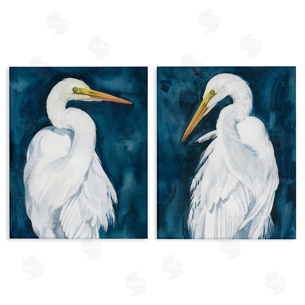 stupell industries Grace Popp | Elegant Egrets on Blue Wall Art