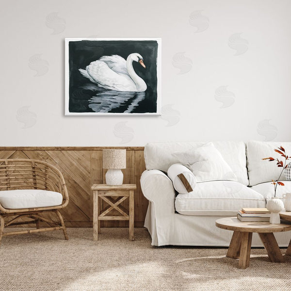 Stupell Industries Grace Popp | Elegant Swan Reflection Portrait Wall Art