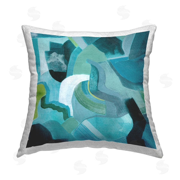 Stupell Industries Grace Popp | Energetic Blue Movement Printed Throw Pillow