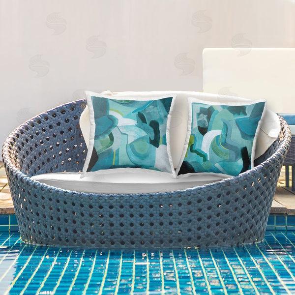 Stupell Industries Grace Popp | Energetic Blue Patterns Printed Throw Pillow Set
