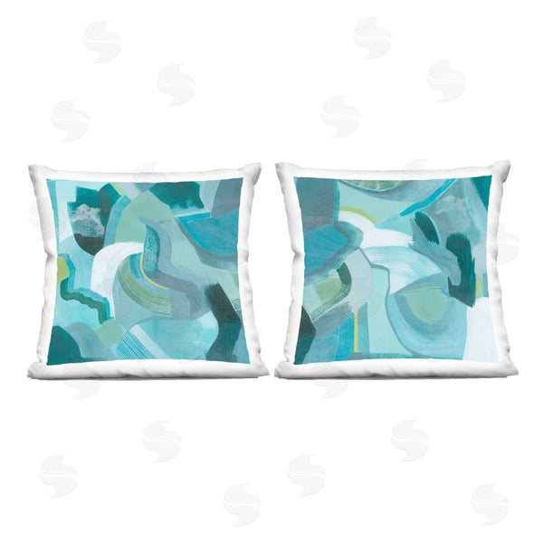 stupell industries Grace Popp | Energetic Blue Patterns Printed Throw Pillow Set