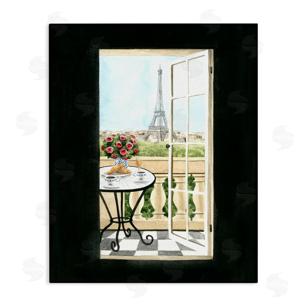 stupell industries Grace Popp | European Balcony Entrance Parisian Eiffel Tower Architecture Wall Art