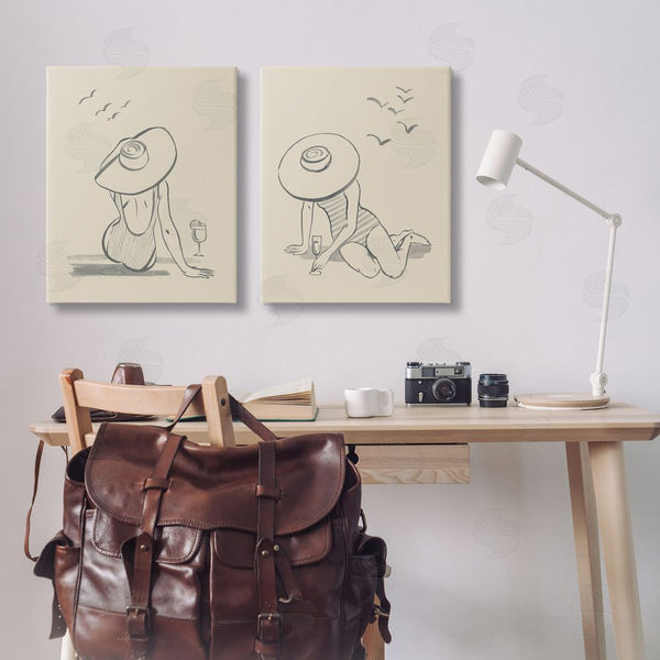 Stupell Industries Grace Popp | Female Figure Drawing Poolside Wall Art