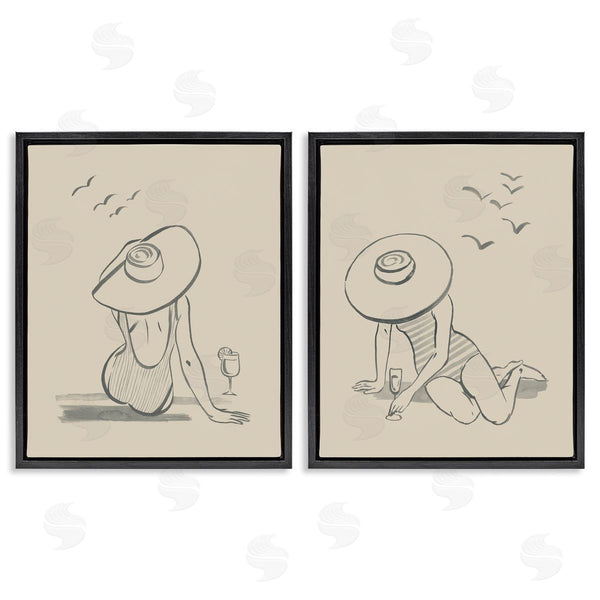 Stupell Industries Grace Popp | Female Figure Drawing Poolside Wall Art