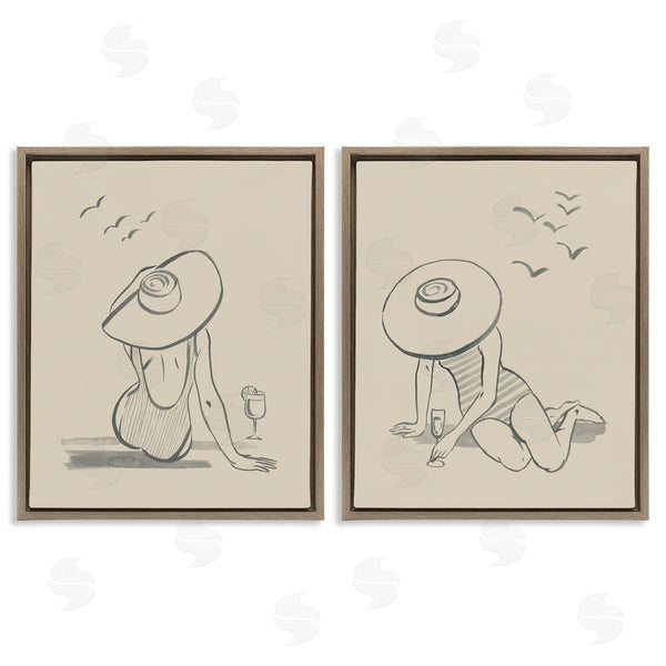 Stupell Industries Grace Popp | Female Figure Drawing Poolside Wall Art