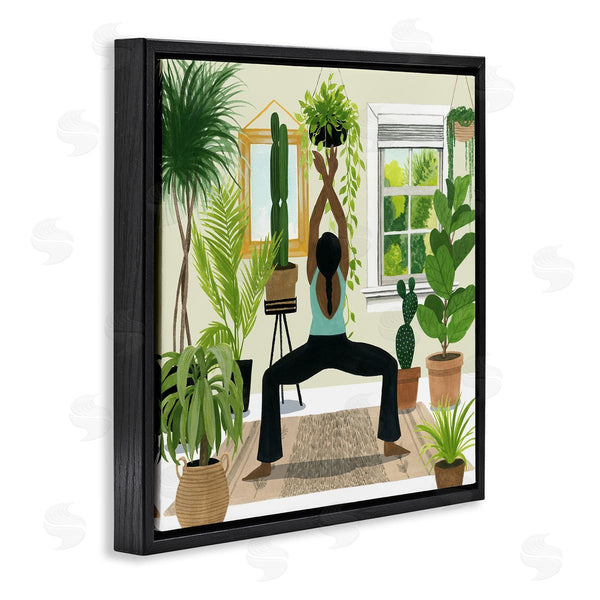 Stupell Industries Grace Popp | Female Yoga Cactus Plant Interior