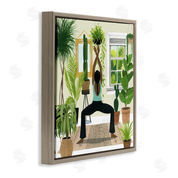 Stupell Industries Grace Popp | Female Yoga Cactus Plant Interior