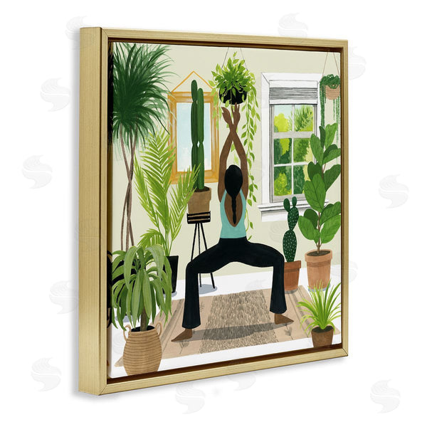 Stupell Industries Grace Popp | Female Yoga Cactus Plant Interior
