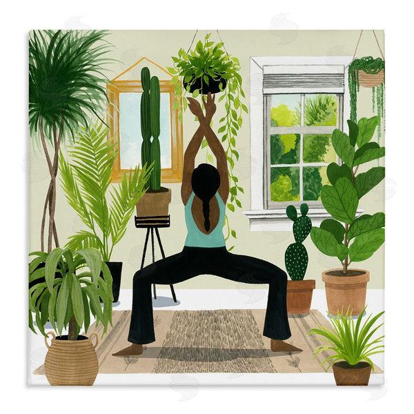 stupell industries Grace Popp | Female Yoga Cactus Plant Interior