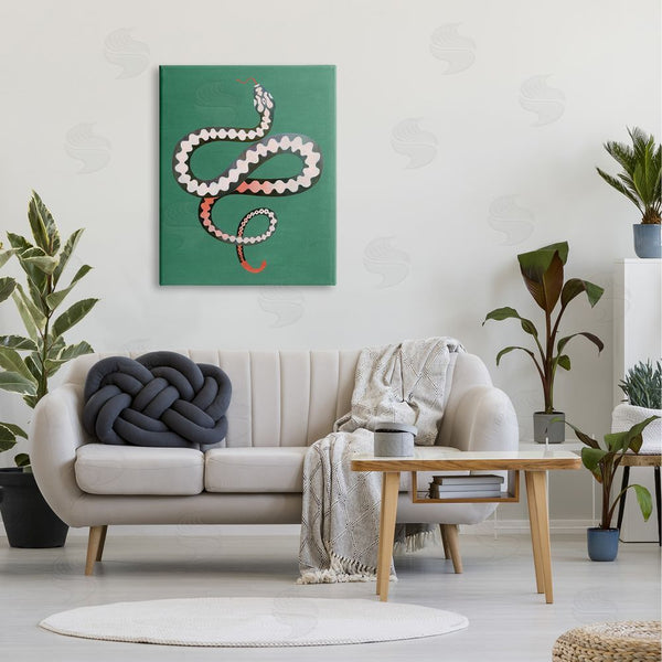 Stupell Industries Grace Popp | Flexible Viper Symbol Snake Reptile Vivid Portrait Wall Art