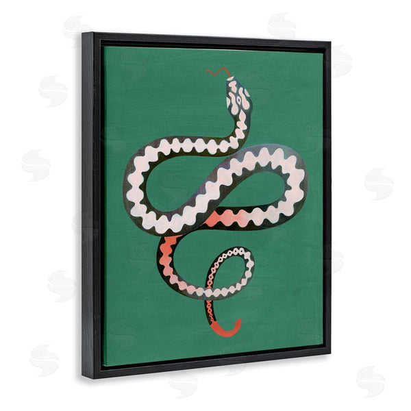 Stupell Industries Grace Popp | Flexible Viper Symbol Snake Reptile Vivid Portrait Wall Art