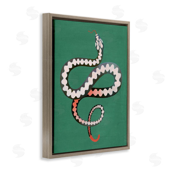 Stupell Industries Grace Popp | Flexible Viper Symbol Snake Reptile Vivid Portrait Wall Art