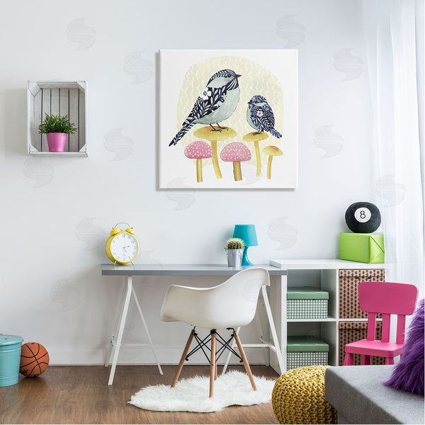 Stupell Industries Grace Popp | Floral Birds Perched Mushrooms Wall Art