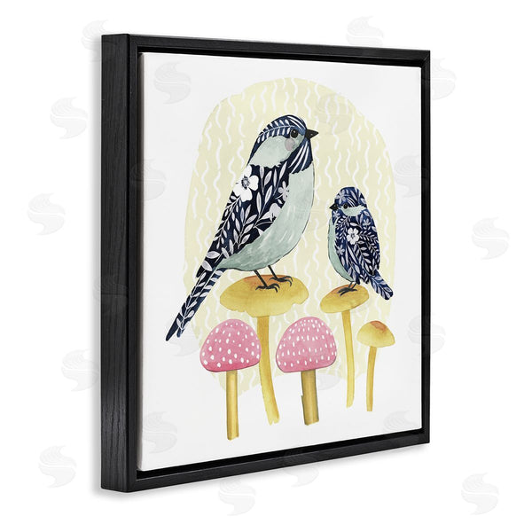 Stupell Industries Grace Popp | Floral Birds Perched Mushrooms Wall Art