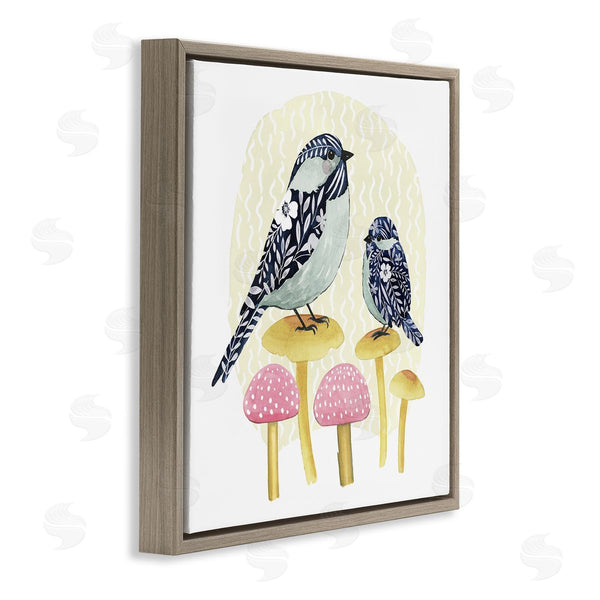Stupell Industries Grace Popp | Floral Birds Perched Mushrooms Wall Art
