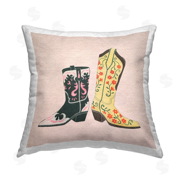 Stupell Industries Grace Popp | Floral Cowgirl Fashion Printed Throw Pillow