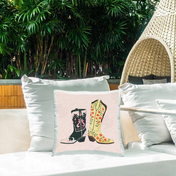 Stupell Industries Grace Popp | Floral Cowgirl Fashion Printed Throw Pillow