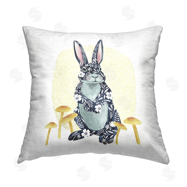 Stupell Industries Grace Popp | Floral Patterned Rabbit Printed Throw Pillow