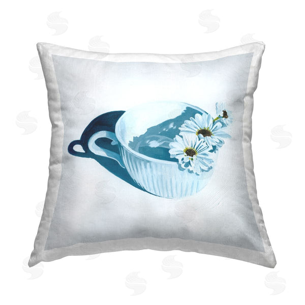 stupell industries Grace Popp | Floral Teacup Mug Still Life Printed Throw Pillow