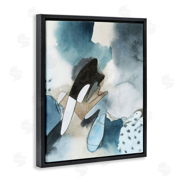 Stupell Industries Grace Popp | Fluid Blue Geometric Shapes Abstract Paint Scribbles Wall Art