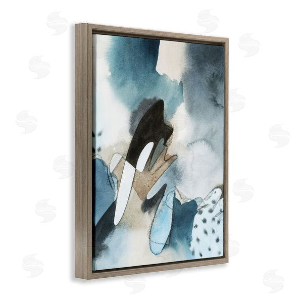 Stupell Industries Grace Popp | Fluid Blue Geometric Shapes Abstract Paint Scribbles Wall Art