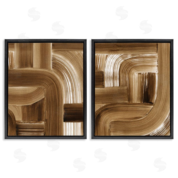 Stupell Industries Grace Popp | Gentle Brown Brushstrokes Wall Art