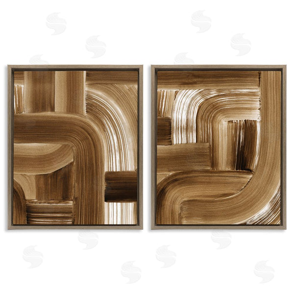 Stupell Industries Grace Popp | Gentle Brown Brushstrokes Wall Art