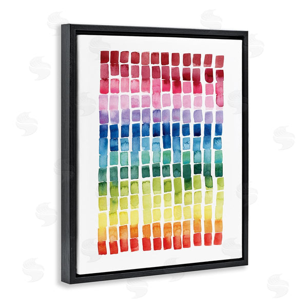 Stupell Industries Grace Popp | Geometric Watercolor Rainbow Tiles Over White Wall Art