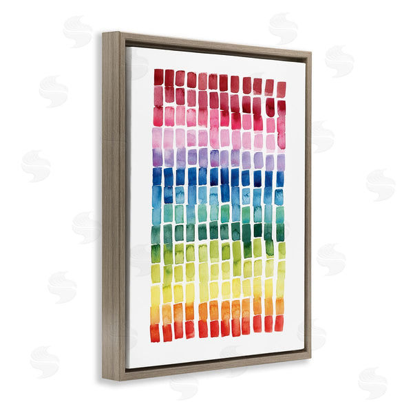 Stupell Industries Grace Popp | Geometric Watercolor Rainbow Tiles Over White Wall Art