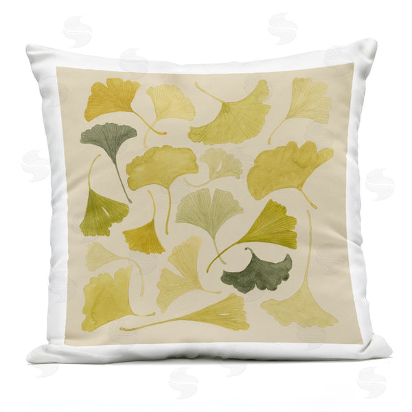 Stupell Industries Grace Popp | Ginkgo Leaves Green Yellow Printed Throw Pillow