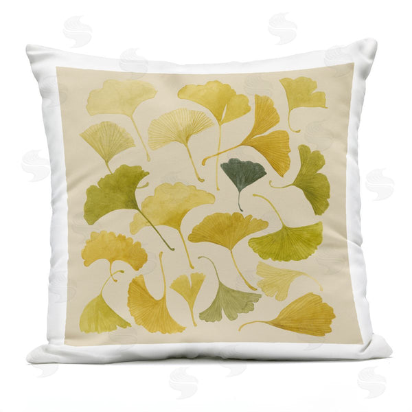 Stupell Industries Grace Popp | Ginkgo Leaves Yellow Green Printed Throw Pillow