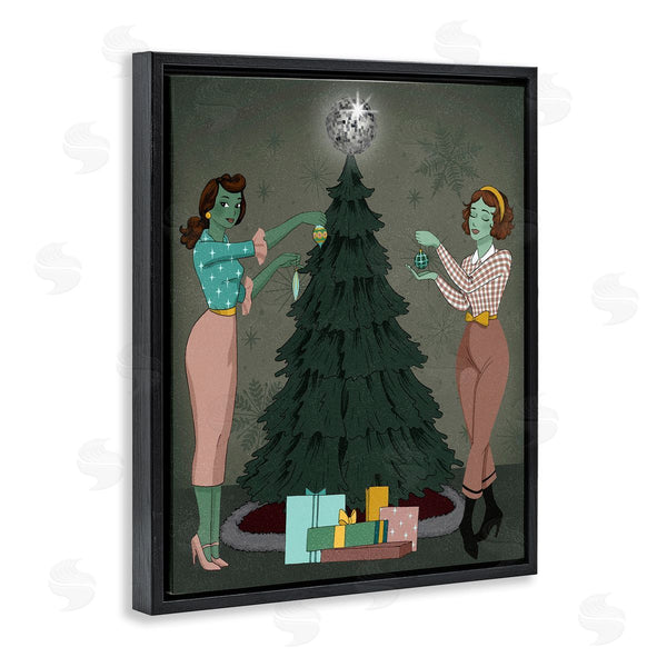Stupell Industries Grace Popp | Girls And Christmas Tree