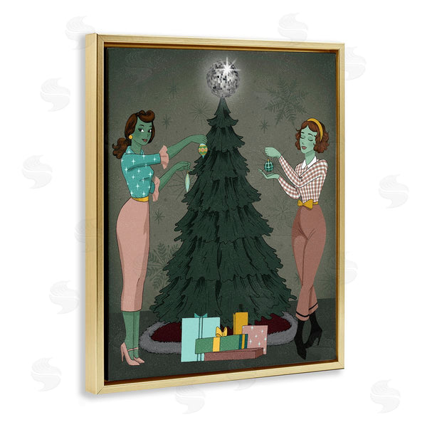 Stupell Industries Grace Popp | Girls And Christmas Tree