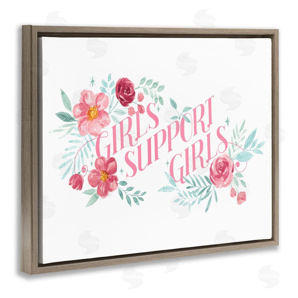 Stupell Industries Grace Popp | Girls Support Girls Pink Florals Wall Art