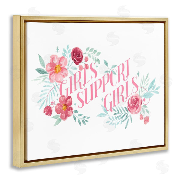 Stupell Industries Grace Popp | Girls Support Girls Pink Florals Wall Art