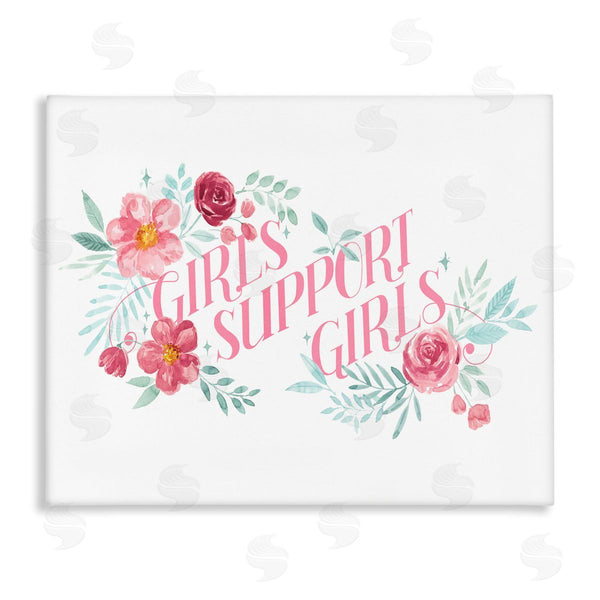 stupell industries Grace Popp | Girls Support Girls Pink Florals Wall Art