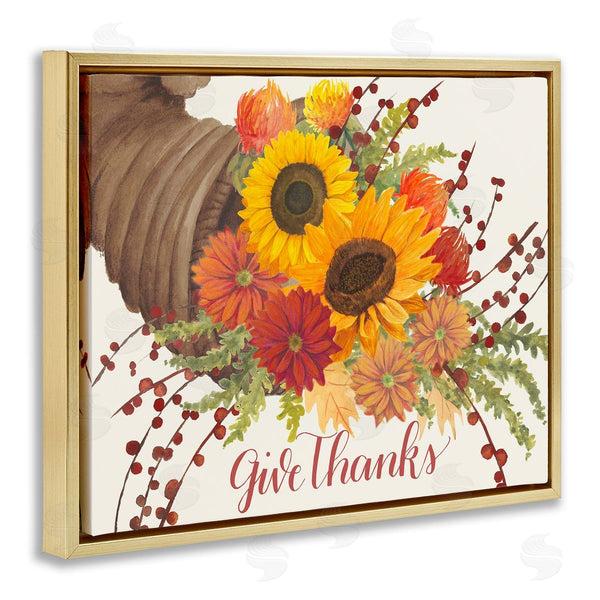 Stupell Industries Grace Popp | Give Thanks Autumn Cornucopia