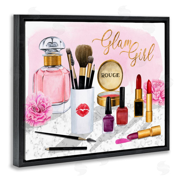Stupell Industries Grace Popp | Glam Girl Phrase With Fashion Cosmetic Accessories