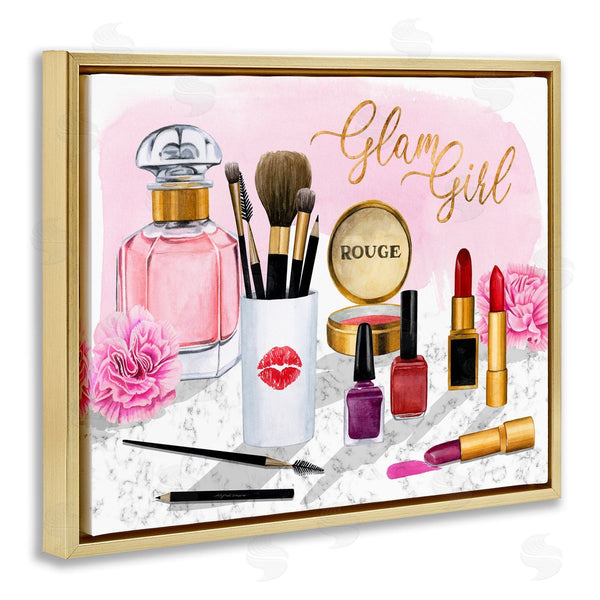 Stupell Industries Grace Popp | Glam Girl Phrase With Fashion Cosmetic Accessories